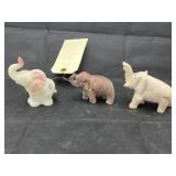 3 Pcs Elephants - Fenton & 2 Stone