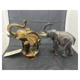 2 - Elephant Figures - Metal & ?