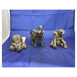 3 pcs. Elephant figures-The Herd