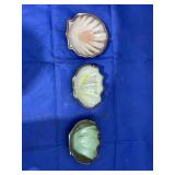 3 pcs. Frankoma pottery clam shell dishes