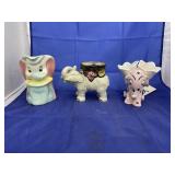 3 pcs. Ceramic elephant holders