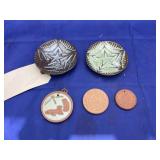 5 pcs. of Frankoma pottery, medallions