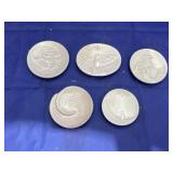 5 pcs. Frankoma Pottery collectible mini dishes