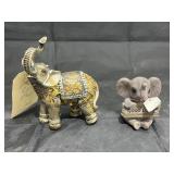 2 - Elephant Figurines