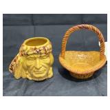 Cherokee Basket & Native American Planter
