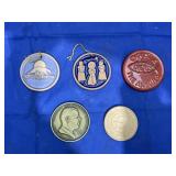 5 pcs. Frankoma Pottery Medallions