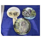 3 pcs. Collectible Elephant Plates