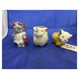 3 pcs. Elephant creamer and figurines