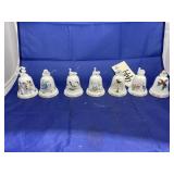 7 pcs. Noritake Collectible China Christmas bells