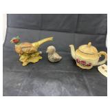 3 Pcs - Teapot - Bird Figurines