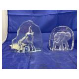 2 pcs. Glass Elephant Dï¿½cor