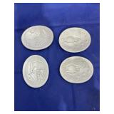 4 Frankoma Pottery Saucers