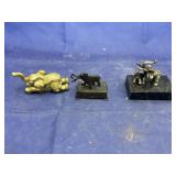 3 pcs. Elephant paper weights & more