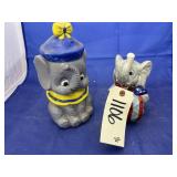 2 pcs. Ceramic elephant figure & more