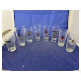 8 Pcs - Advertising Beer Glasses
