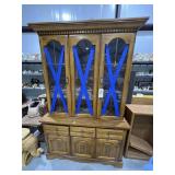 2 Pc Lighted China Cabinet 51"L x 18"W x 79"H