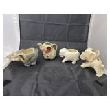 4 Pcs Elephants - Planters & Creamer