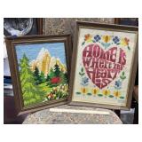 2 Pcs - Framed Needlepoint