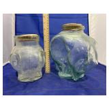 2 Pcs - Glass Elephant Canister