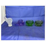 4 pcs. of glass elephant figurines