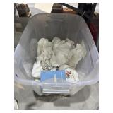 Plastic Bin w/Assorted Travel Books - Curtains