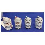 4 Pcs - Walt Disney, Elephant Salt/Peppers