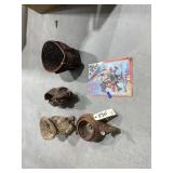 5 pcs. Wicker Elephants and Time Magazine