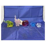 5 Pcs - Elephant Glass Figurines