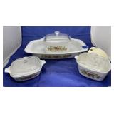 4 Pcs - Corningware Baking Dishes w/Lids