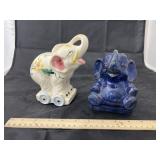 2 Pcs - Assorted Elephant Coin Banks