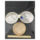 3 pcs. Frankoma pottery collectible plates