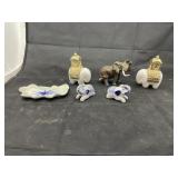 6 pcs. Ceramic salt/pepper elephant figurines