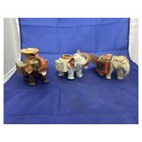 3 pcs. Elephant Figurines