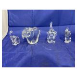 4 pcs. Glass Maleras elephants