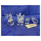 4 pcs. Glass elephant figurines