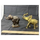 2 Elephant Figurines - Brass & More