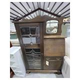 Vintage Secretary w/Mirror & Glass Door