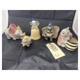5 Pcs - Elephant Figurines - Bell - some Disney