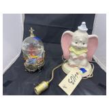 Dumbo Globe & Elephant Elec Lamp - broken