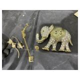 Jeweled elephant pin & mouse
