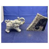 2 pcs. Ceramic decorative elephant and More