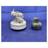 2pc - Elephant Trinket Box - Music Box?