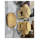 3 Pcs - Wicker Elephants & Tray