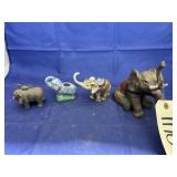 4 pcs. Ceramic Candle Holder, elephant figurine