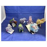 7 pcs. of assorted elephant figurines