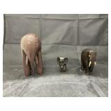 3 pcs. Assorted Elephant Figurines