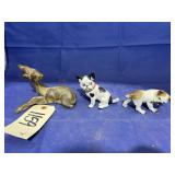 3 pcs. Ceramic dogs & deer