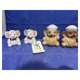 4 pcs. Elephant salt/peppers