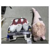 2 pcs. Holiday gnome pillow & plush gnome