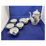 9 pcs. Made in Japan cups, saucers, and Tea Pot
